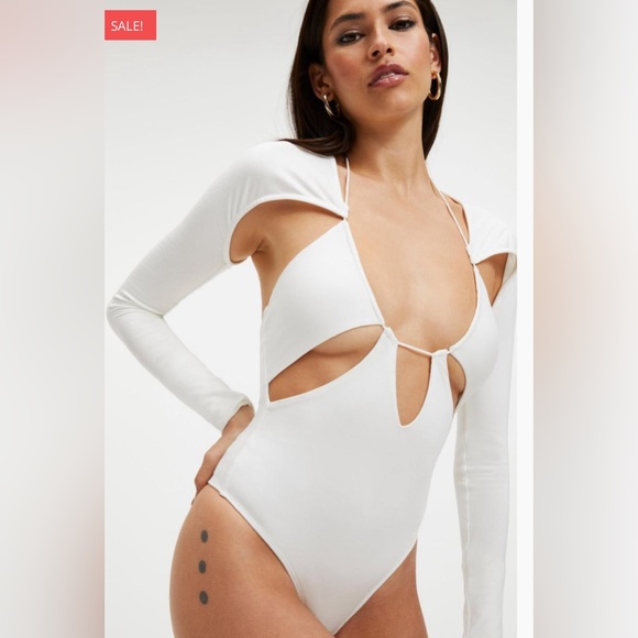 Good American Cut Out Bodysuit in Ivory NWT (Size 3/L) - Picture 2 of 9